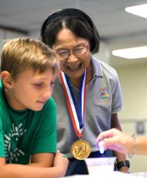 Margaret Wu visiting Camp Invention