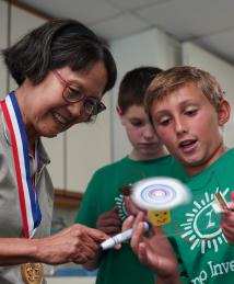 Margaret Wu visiting Camp Invention