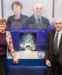 Drew Weissman and Katalin Karikó at the National Inventors Hall of Fame Illumination Ceremony