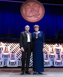 Katalin Karikó and Drew Weissman at National Inventors Hall of Fame Induction Ceremony