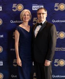 Jennifer Doudna and husband Jamie Cate at the National Inventors Hall of Fame Induction Ceremony