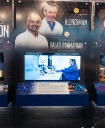 Shankar Balasubramanian and David Klenerman display at the National Inventors Hall of Fame Illumination Ceremony