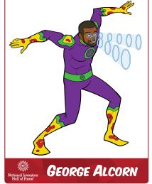 George Alcorn as a superhero