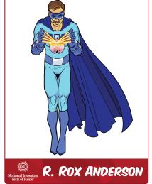 R. Rox Anderson as a superhero