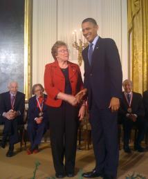 Helen Free with President Obama