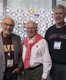 Inductees Steve Sasson, Spencer Silver (left), and Don Keck (middle) at the Collegiate Inventors Competition